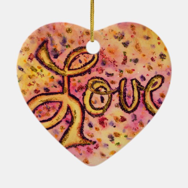 Rosa Glamous Glitter Art Painting Ornament (Baksidan)