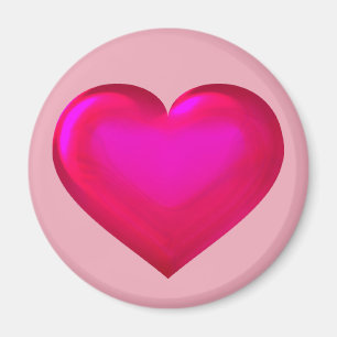 Rosa Glass Heart Magnet