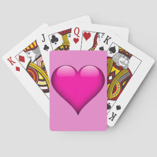 Rosa Glass hjärtaanpassade Spel Kort
