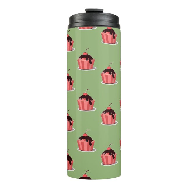 Rosa glass kopp på grönt (Framsida)