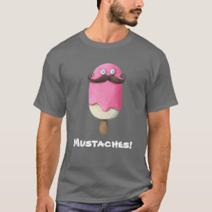 Rosa glass med mustascher tee shirt