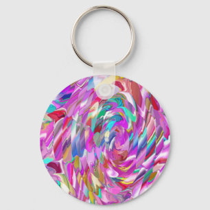Rosa Glass Nyckelring