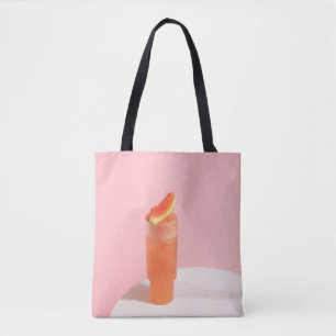 Rosa glass på kon tygkasse