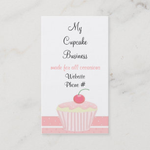 Rosa glassad cupcake visitkort