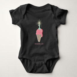Rosa Glasserkaka Flicka 1-års Födelsedagsfest T-shirt