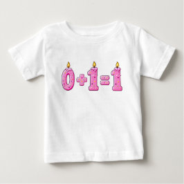 Rosa glasyr Första födelsedagsljus för bebis T-shi T Shirt