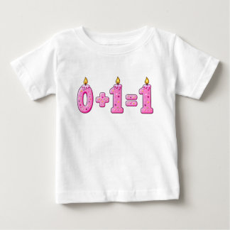 Rosa glasyr Första födelsedagsljus för bebis T-shi T Shirt
