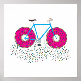 Rosa Glazed Donut Hjul Cycle with Sprinkles Poster
