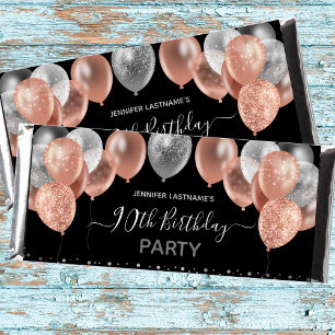 Rosa Glitter 90:e födelsedag Candy Pub Wrapper