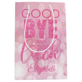 Rosa Glitter Adjö och Lycka till
