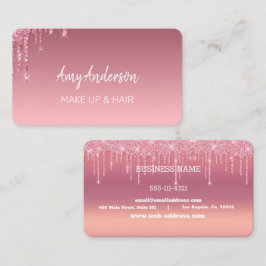 Rosa Glitter Affärskort Visitkort