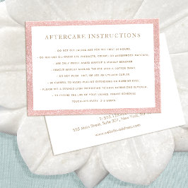 Rosa Glitter AfterCare for Lash Extensions Salon Visitkort