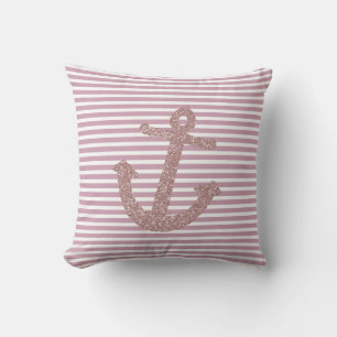 Rosa Glitter Anchor Kudde