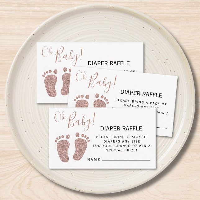 Rosa Glitter Baby födelsetal Raffle Tilläggskort (Skapare uppladdad)