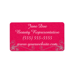 Rosa Glitter Beauty Brochure Sticker Adressetikett