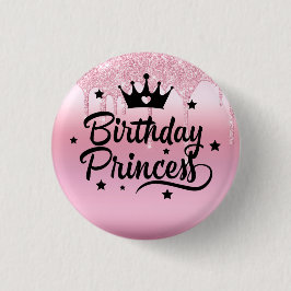 Rosa Glitter ’Birthday Princess’ Knapp