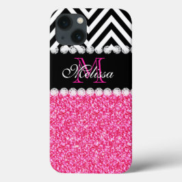 ROSA GLITTER BLACK CHEVRON MONOGRAM