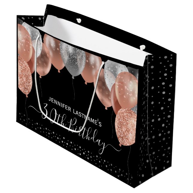 Rosa Glitter Blegeringar 30års födelsedag Party (Framsidan Vinklad)