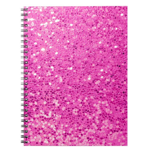 Rosa Glitter Bling Anteckningsbok (Framsidan)