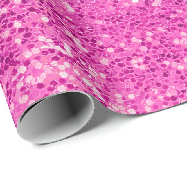 rosa glitter bling presentpapper (Rullad Hörn)