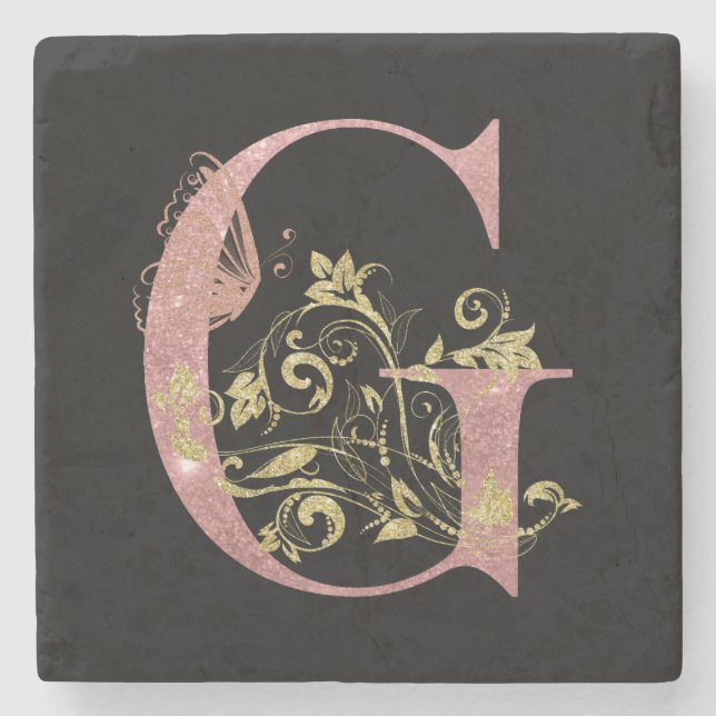 ROSA GLITTER BLOMMIGT BREV G STENUNDERLÄGG (Framsidan)