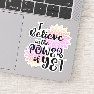 Rosa Glitter Blommigt Power of Now Typography Klistermärken