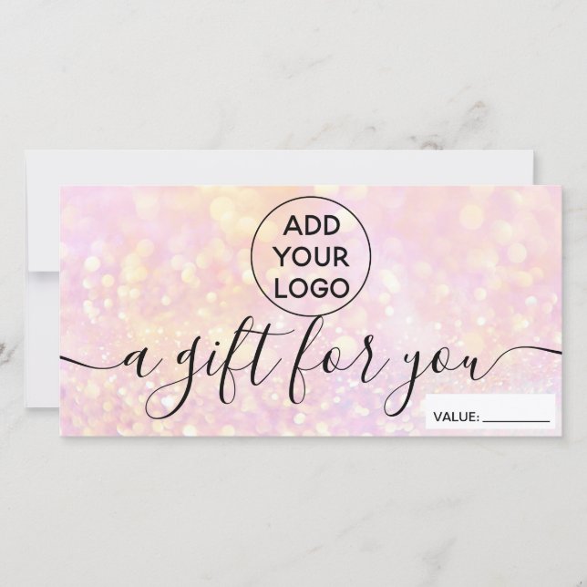 Rosa glitter bokeh chic grilylogo presentcertifika (Framsida)