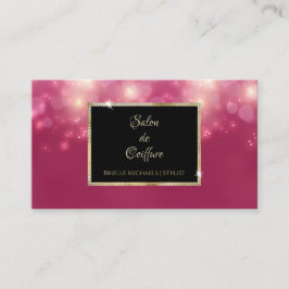 Rosa Glitter Bokeh Sparkles Luxe Hair Salon Visitkort