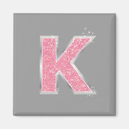 ROSA GLITTER BREV K MAGNET