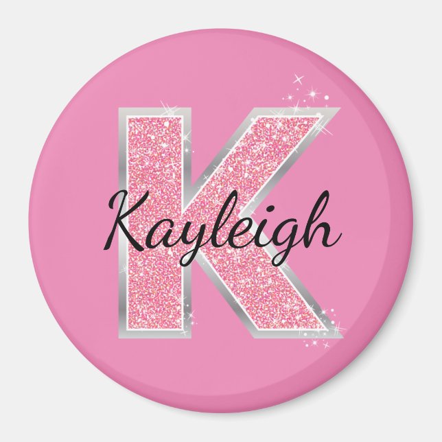 ROSA GLITTER BREV K MAGNET (Framsidan)