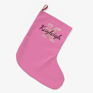 ROSA GLITTER BREV K STOR JULSTRUMPA