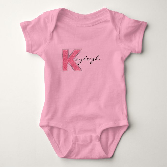 ROSA GLITTER BREV K T-SHIRT (Framsida)