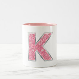 ROSA GLITTER BREV K Två-Tonad MUGG