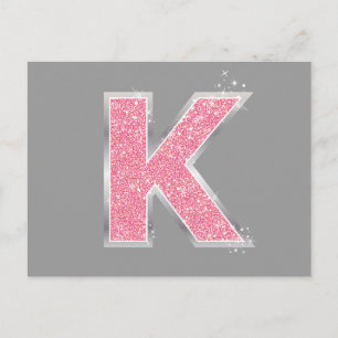 ROSA GLITTER BREV K VYKORT