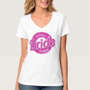 Rosa Glitter Bride Tribe T Shirt