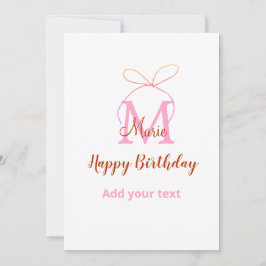 Rosa glitter-buggar lägg till namn brev-monogramfö inbjudningar