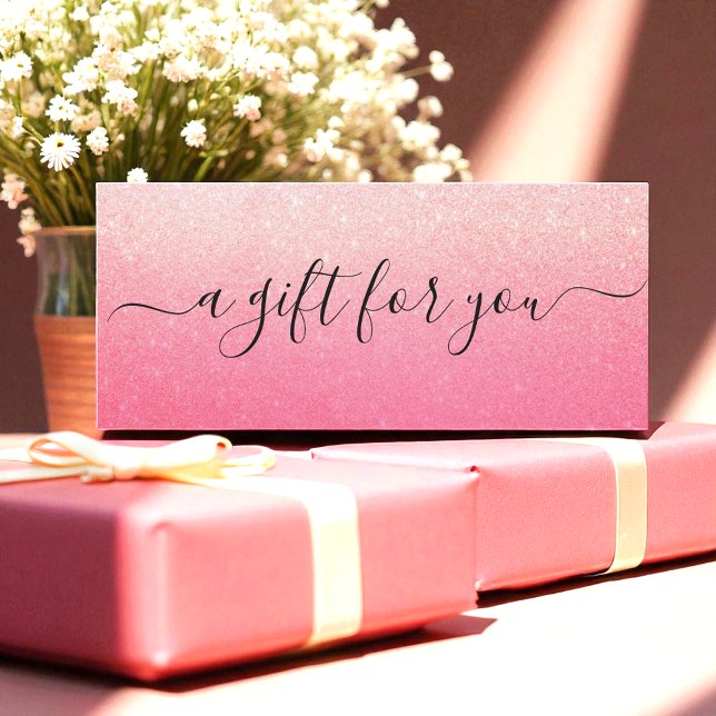 Rosa Glitter Business Gift Certificate (Skapare uppladdad)