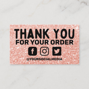 Rosa Glitter Business Tack Anpassningsbar Visitkort