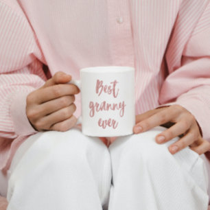 Rosa Glitter Calligraphy Best Granny nånsin Kaffemugg