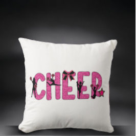 Rosa glitter cheer / Cheerleader Pom Poms-dekor Kudde