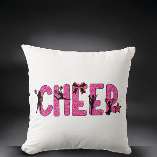 Rosa glitter cheer / Cheerleader Pom Poms-dekor Kudde
