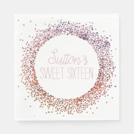 Rosa Glitter Circle Pappersservett