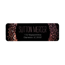 Rosa Glitter Circle Returadress Etikett