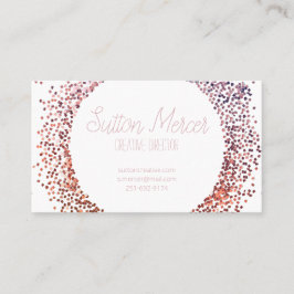 Rosa Glitter Circle Visitkort