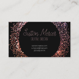Rosa Glitter Circle Visitkort