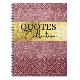 rosa glitter citerar kravnoter för anteckningsbok