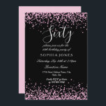 Rosa Glitter Confetti Black 60:e födelsedagsfesten Inbjudningar<br><div class="desc">Rosa Glitter Confetti Black,  60:e inbjudan till Glitter-konfetti i födelsedagsfest inbjudan,  vackra Faux Guld. Matchande samling i Niche- och Nest-butiken.</div>