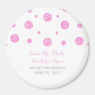 Rosa Glitter Confetti Spara datum magneter
