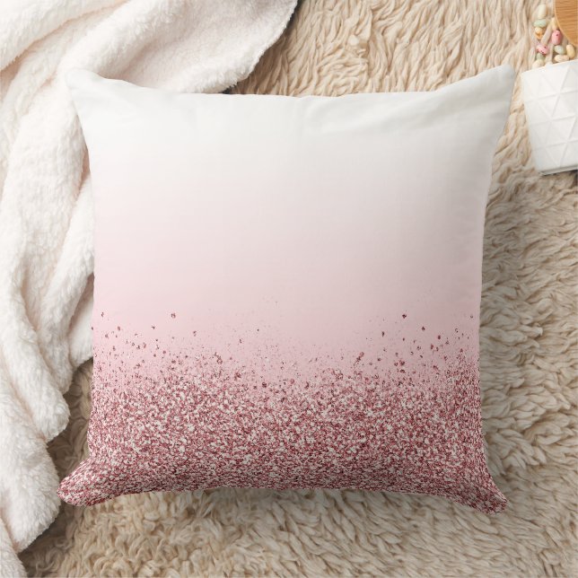 Rosa Glitter Design Dekorativ kudde (Filt)