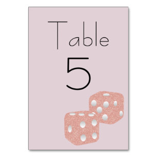 Rosa Glitter Dice Girly Bordsnummer